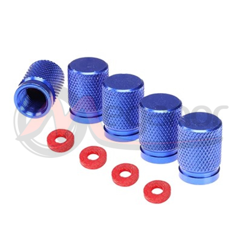 Tampas P/ Valvulas Pneus Aluminio Azul (5 Uni.)