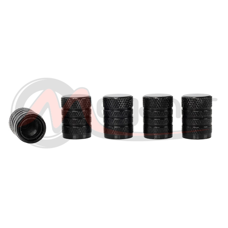 Tampas P/ Valvulas Pneus Aluminio Preto (5 Uni.)