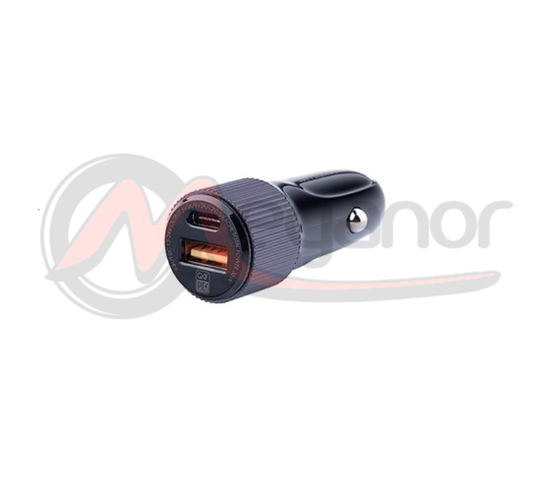 Carregador 12/24V, 36W USB-C PD + QC3.0