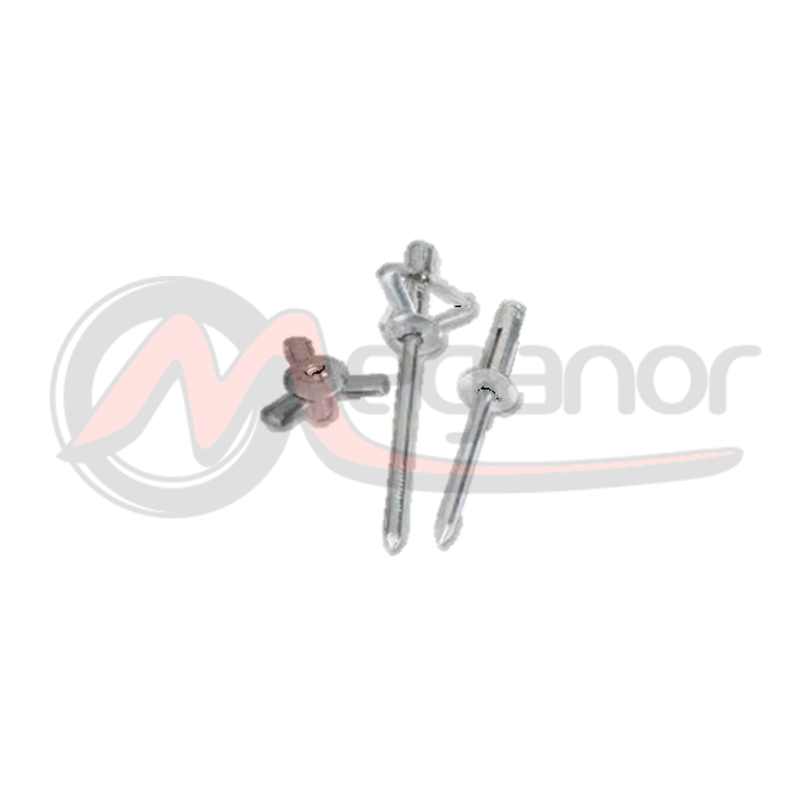 Rebites Trevo Preto Al/Al 4.8 x20.5 mm