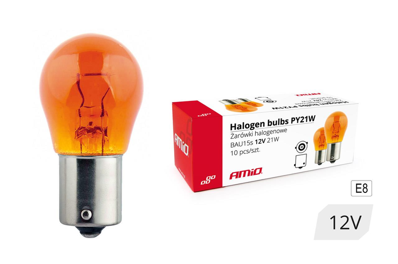 Lâmpadas Halogenio PY21W BAU15s 12V 21W (10 Uni)